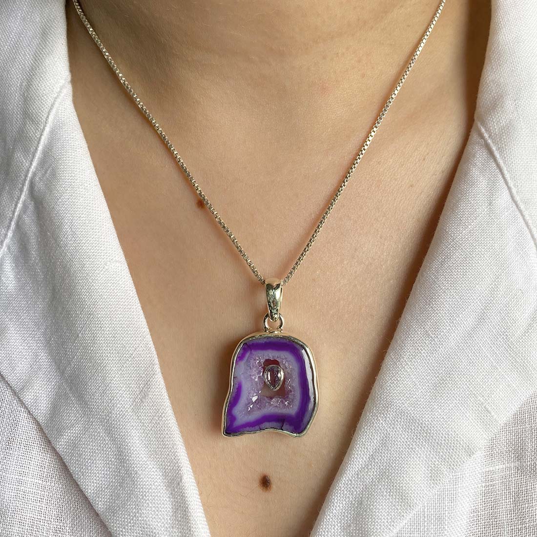 Purple Agate Pendant-(APU-P-7.)